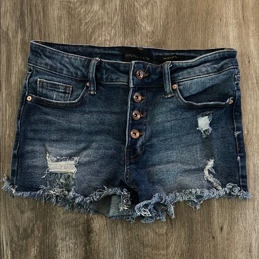 Kendall & Kylie Blue Distressed Jean Shorts